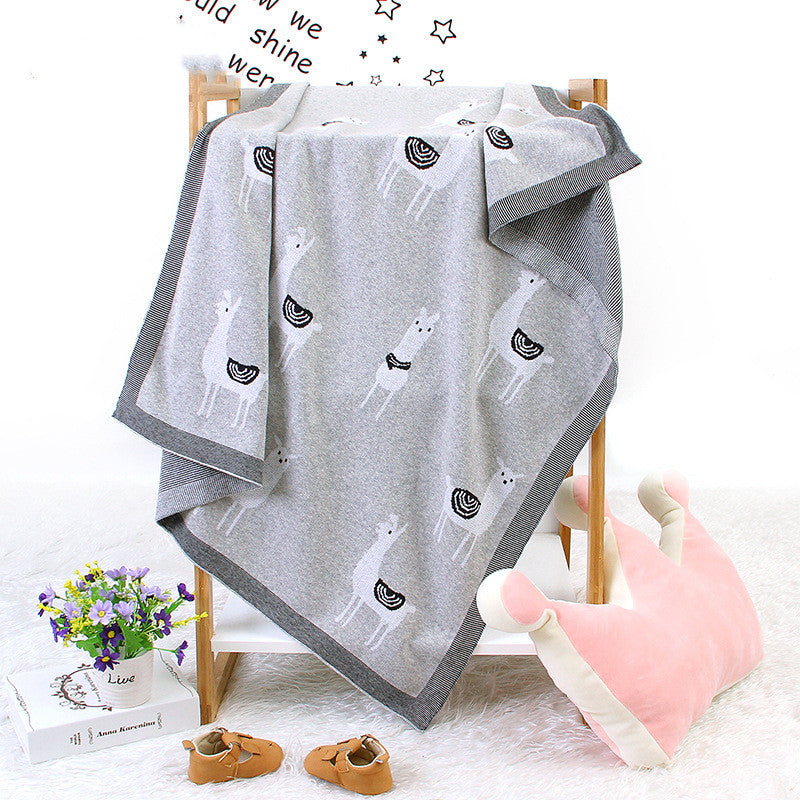 Hot Sale Boys And Girls Knitted Alpaca Stroller Cover Quilt