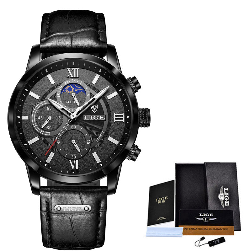 New Quartz Watch Quartz Multi Function Chronograph Waterproof Watch
