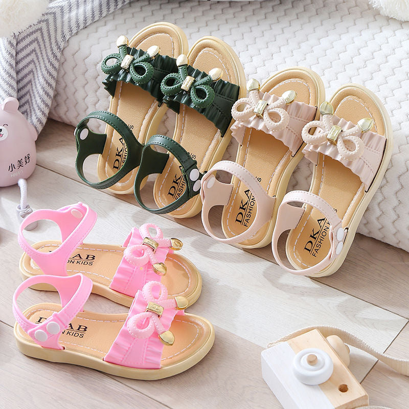 Girls' Sandals Summer New Style Korean Princess Shoes Big Children'S Casual Student Shoes Children'S Non-Slip Flat Shoes