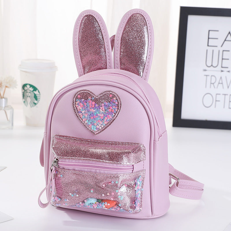 New Children's Backpack Fashion Sequins Cute Rabbit Mini Backpack Leisure Outing Kindergarten Schoolbag Female Spot