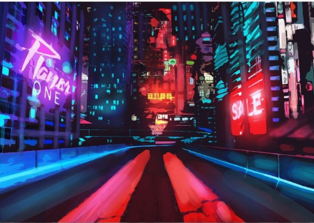 Digital Painting Neon Landscape DIY Oil Painting