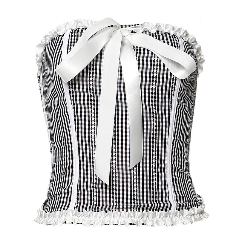 Strap collar bow tube top