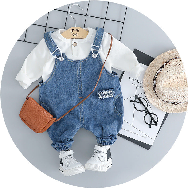 Baby denim strap set