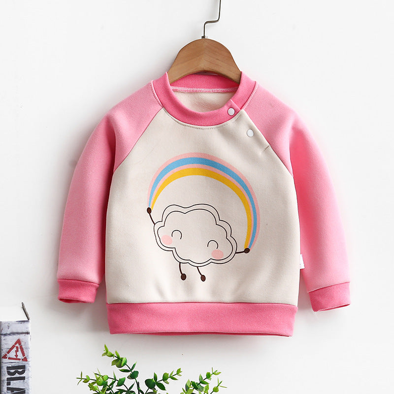 Long-sleeved pullover warm fleece thickened children's sweater