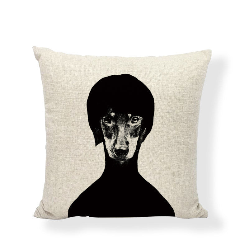 Boston Terrier Head Tilt Cushion Cover