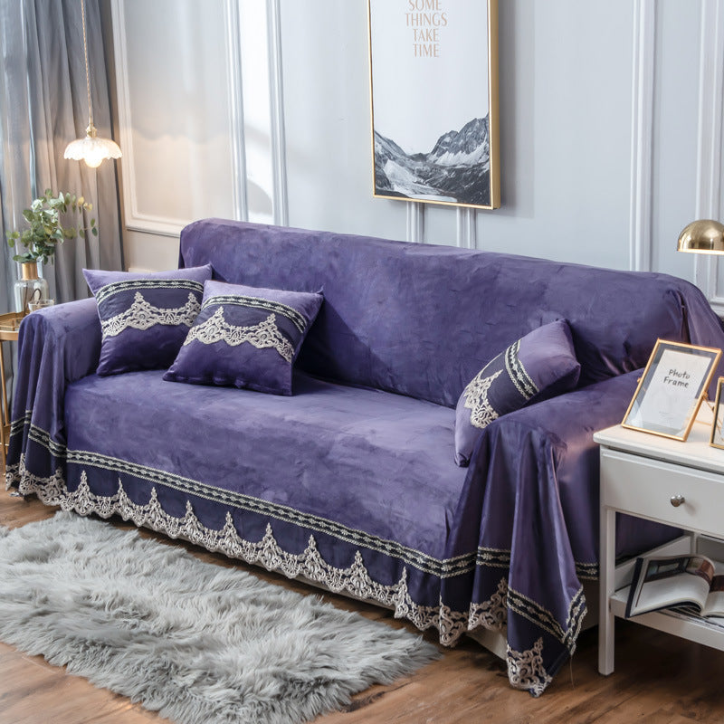 Plush crystal plush sofa cover