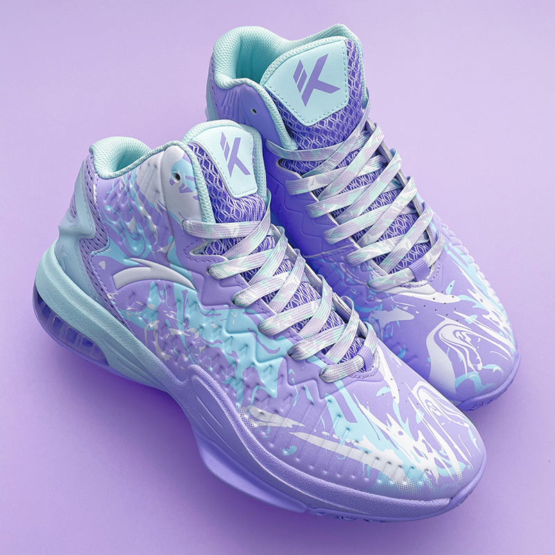 Purple And Blue Chinese Style Graffiti Shoelaces