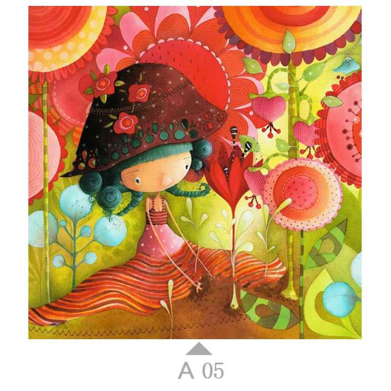 Ever Moment Diamond Painting Embroidery Cartoon Girl Picture Paint By Diamond Wall Decoration Full Square Resin Drill
