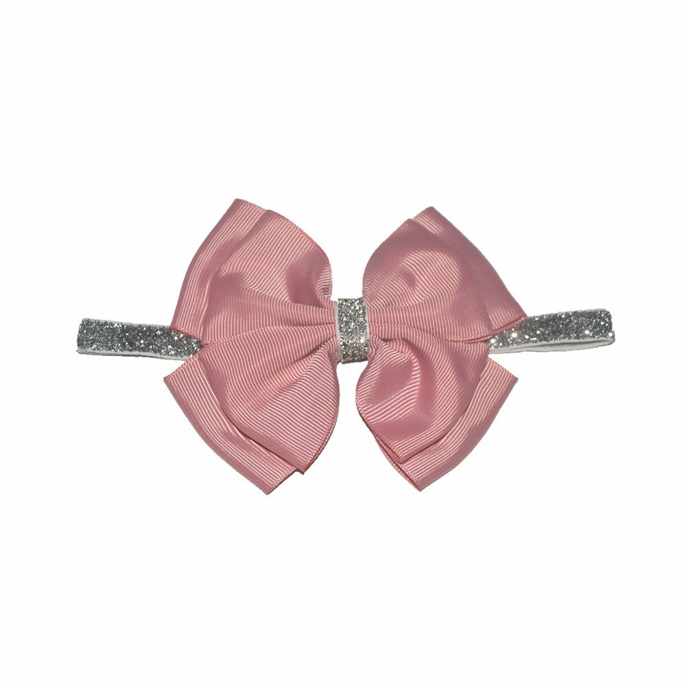 European and American popular children's headwear New double silver bag waist bow hair band