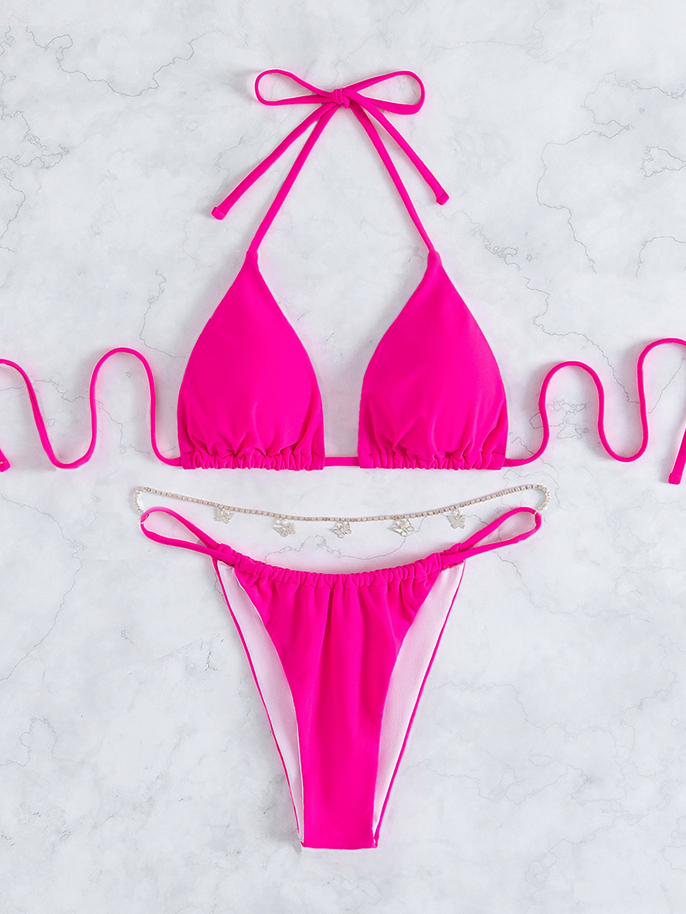 Butterfly Jewelry Lace Up Neck Back Beach Bikini