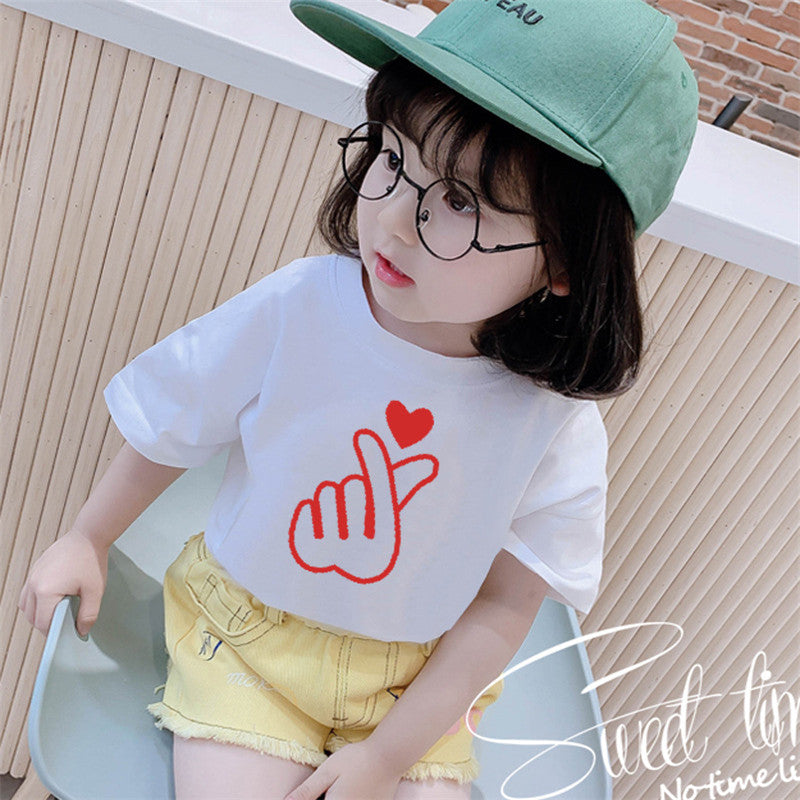 Girls' cotton short sleeve T-shirt