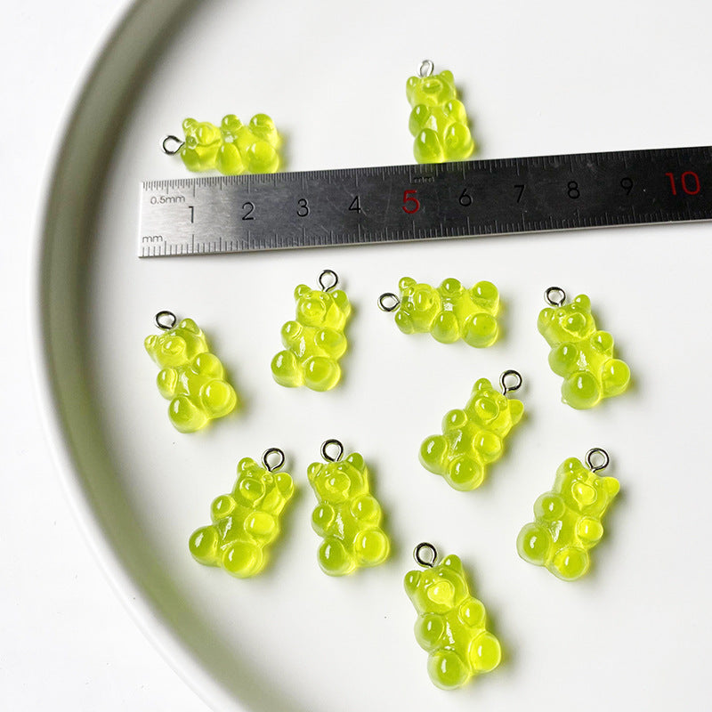 Jelly color bear earrings earrings pendant
