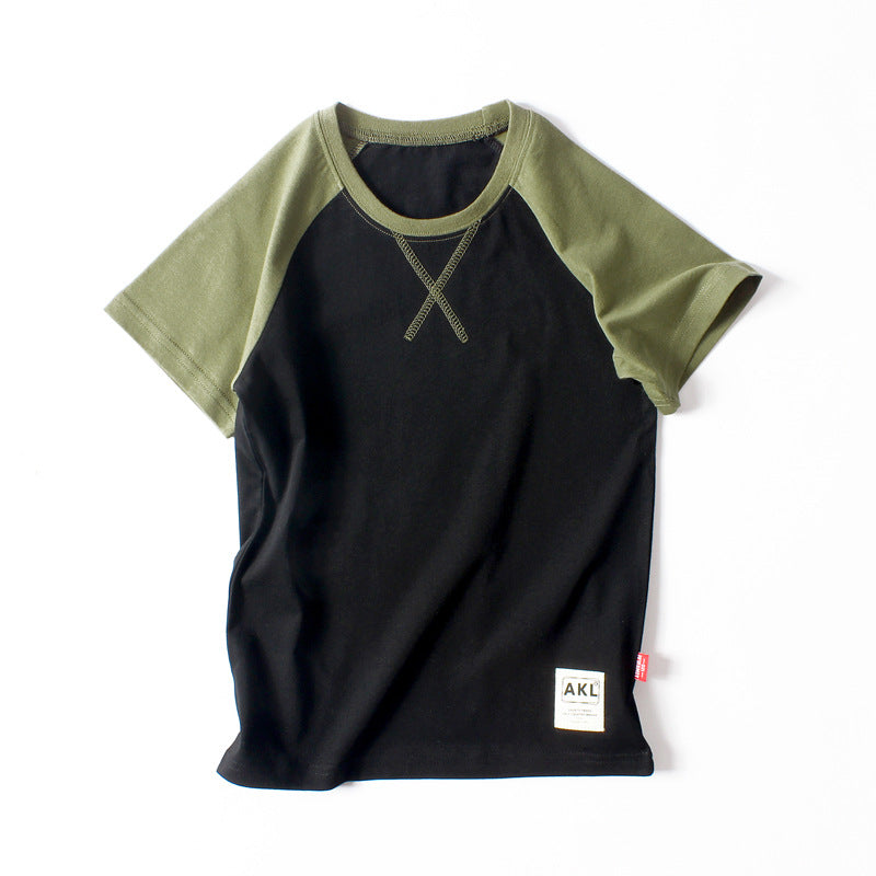 Middle And Large Children's Top Short Sleeves