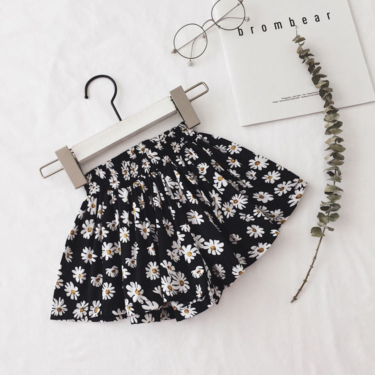 Girls Shorts Cute Western Style Thin Cotton Wide Legs