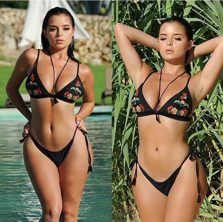 Embroidered swimsuit embroidered bikini sexy beach swimsuit