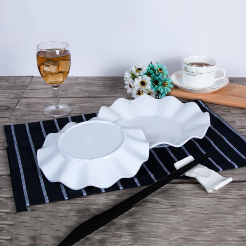 Simple Pure Color Melamine Tableware Plastic Plate