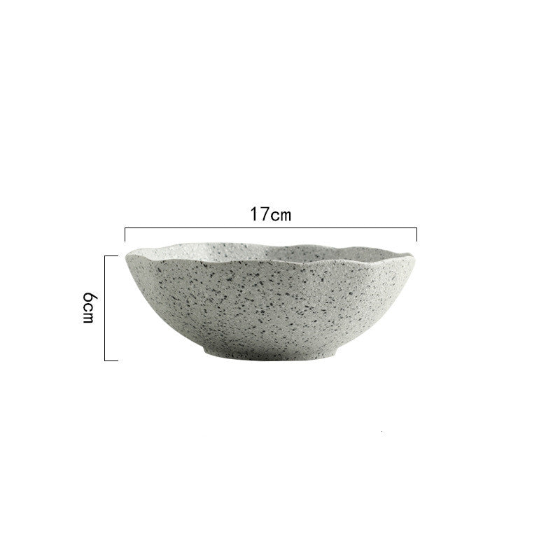 Nordic granite pattern tableware creative lotus leaf ceramic plate