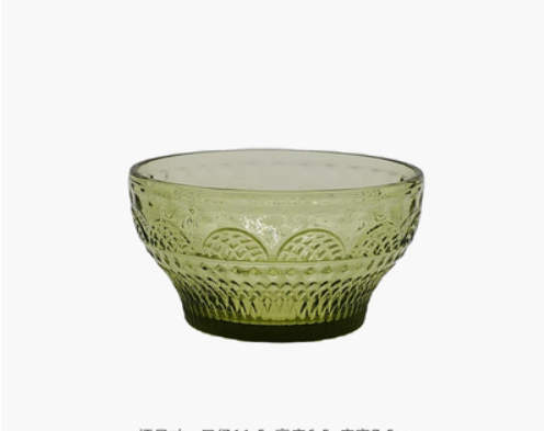 Glass Coffee Cup And Saucer Thick Heat-resistant Classical Flower Tea Cup Retro Color Ice Cream Cup