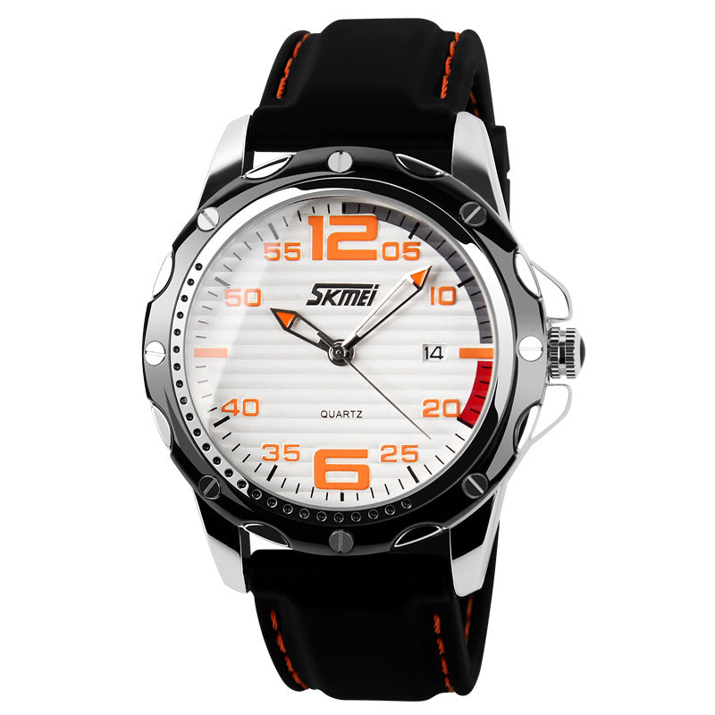 Classic Trend Silicone Strap 30m Waterproof Calendar Watch