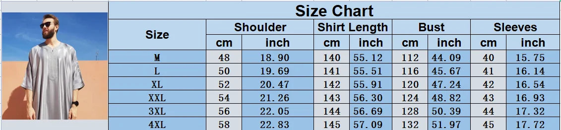 ElzEy Men's Long Sleeve Muslim Abaya Lslamic Dress Middle Eastern Saudi Clothing Moroccan Man Thobe Jubba Kandora Djellaba