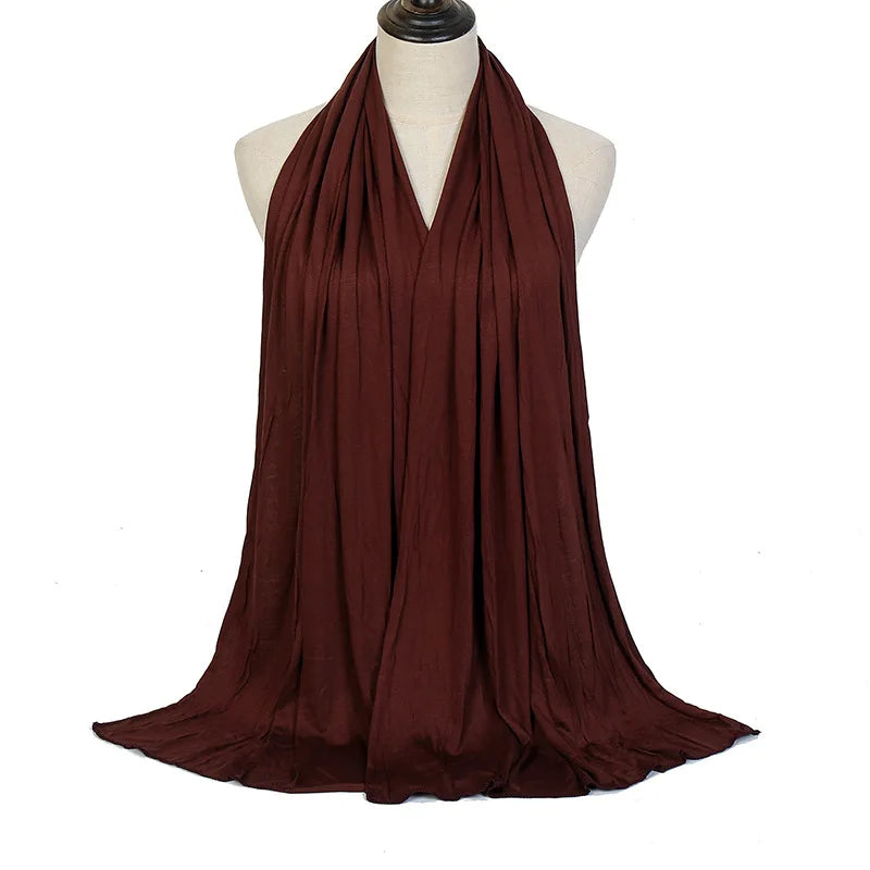 170x60cm Fashion Jersey Hijab Scarf Long Muslim Shawl Plain Soft Turban Tie Head Wraps For Women Africa Headband