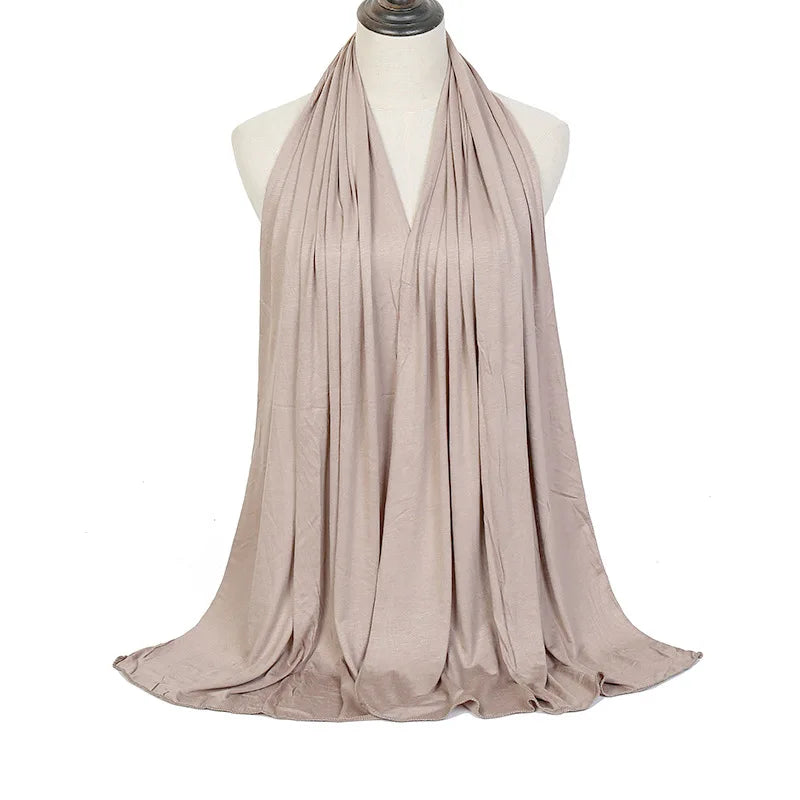 170x60cm Fashion Jersey Hijab Scarf Long Muslim Shawl Plain Soft Turban Tie Head Wraps For Women Africa Headband