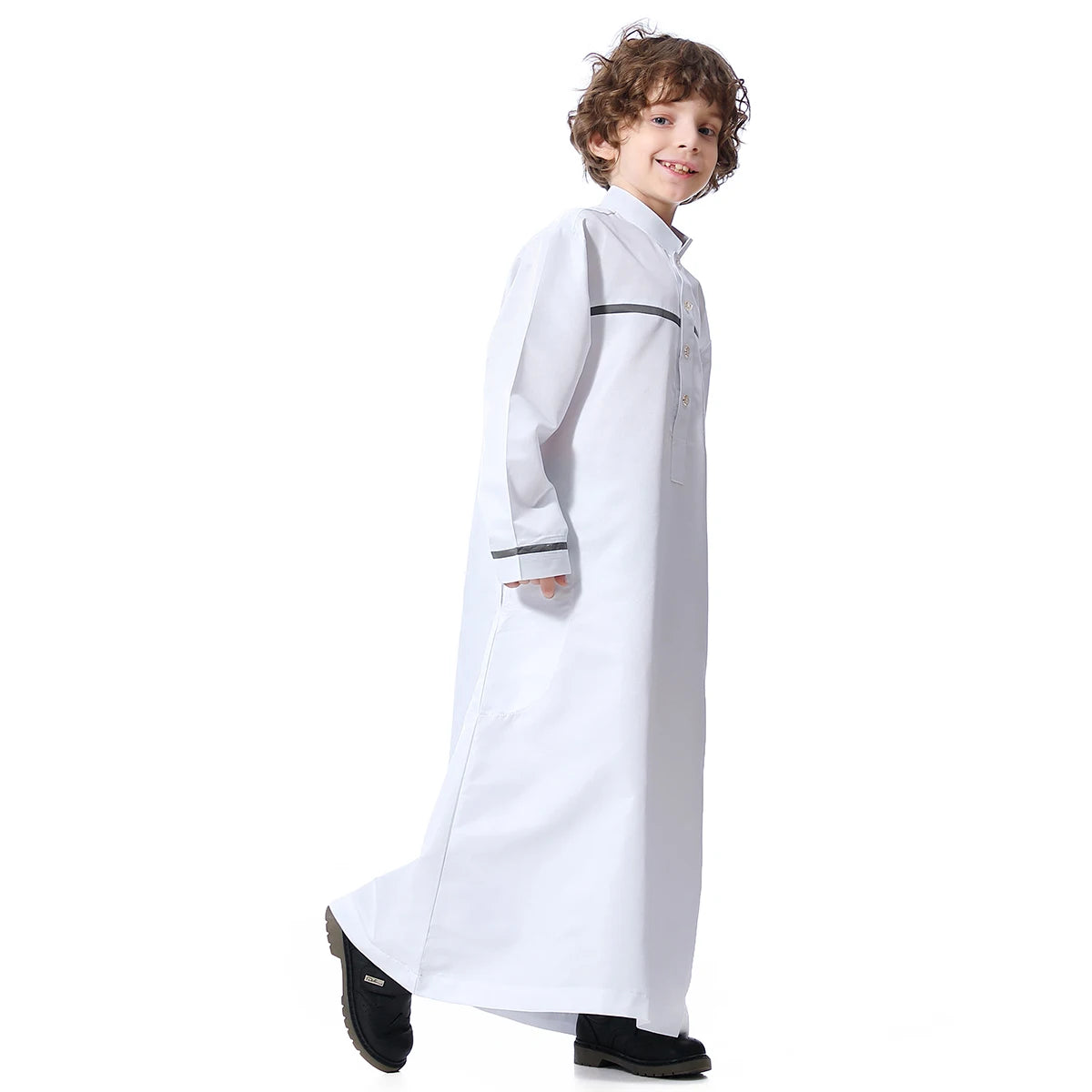 Muslim Arab Jubba Boys Robe Kids Abayas Kaftan Islamic Clothing Long Sleeve Thobe Middle East Teenage Clothing Ramadan Dress Eid