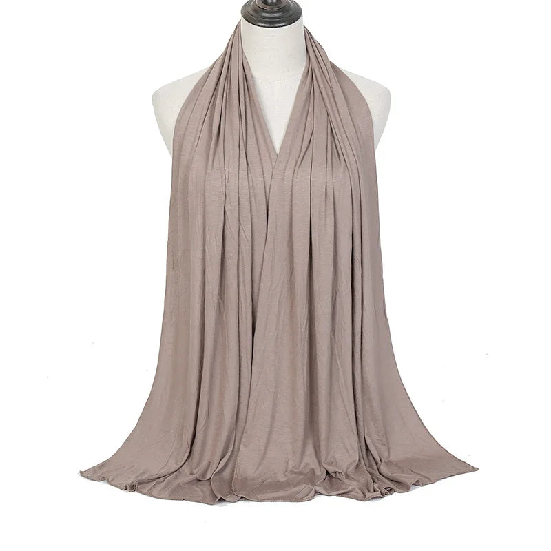 170x60cm Fashion Jersey Hijab Scarf Long Muslim Shawl Plain Soft Turban Tie Head Wraps For Women Africa Headband