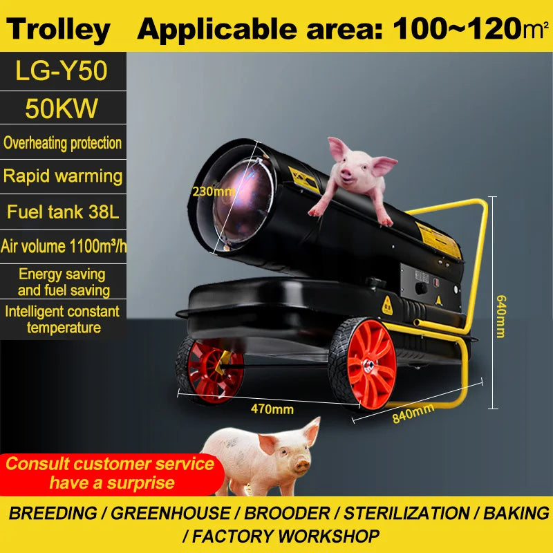 Commercial Fuel Heater Greenhouse Heater Industrial Diesel Air Heater Oil Heater Integrated Hot Air Fan Drying Calentadores de