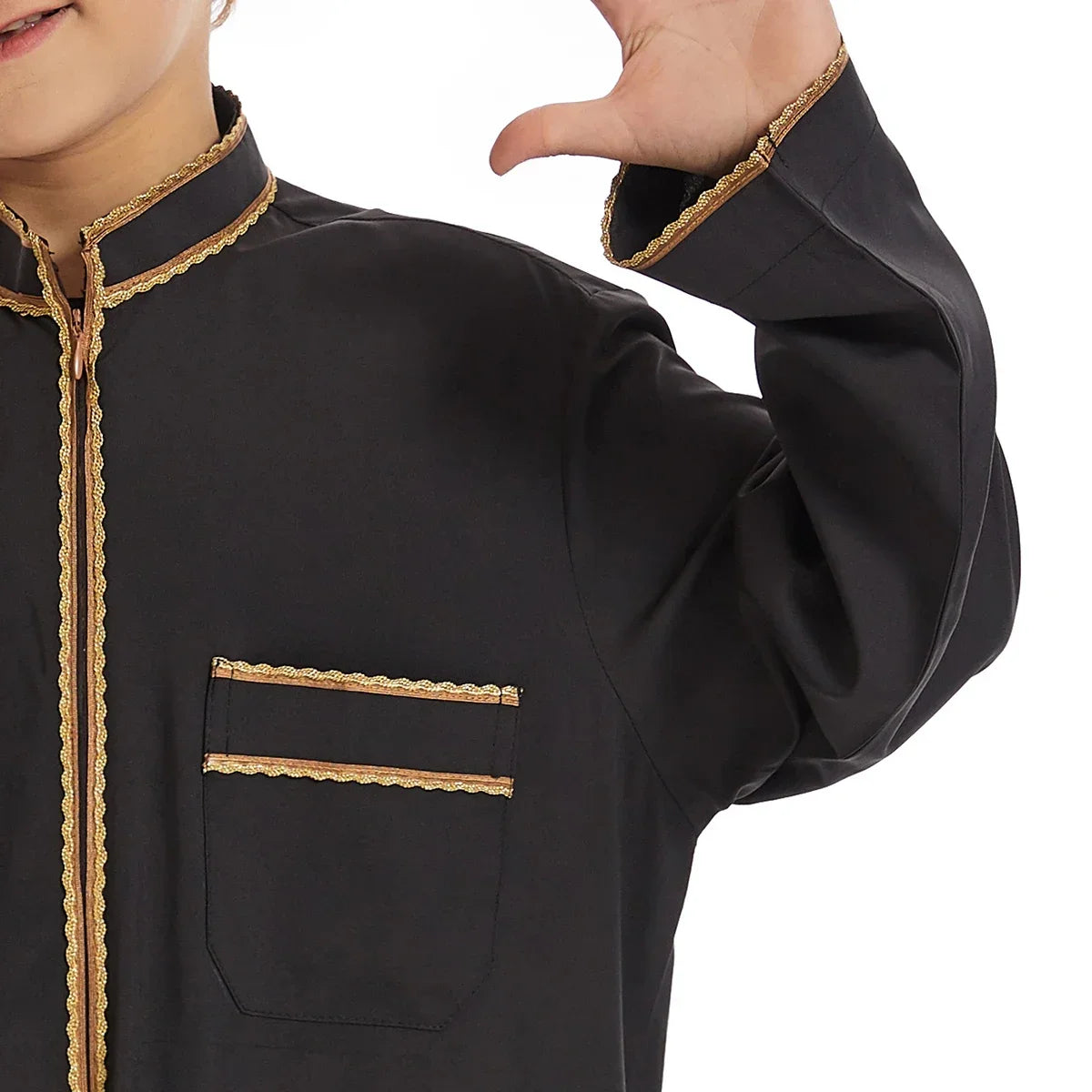 Turkish Muslim Kids Abaya Jubba Thobe Kimono Boy Thobe Thawb Caftan for Children Islam Eid Clothing Long Robe Dress Dubai Saudi