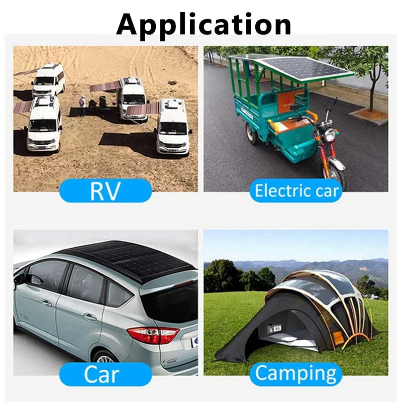 200W 12V Solar Panel Kit With 60A Controller USB Portable Solar Power Charger for Bank Battery Camping Car Boat RV Solar Plate