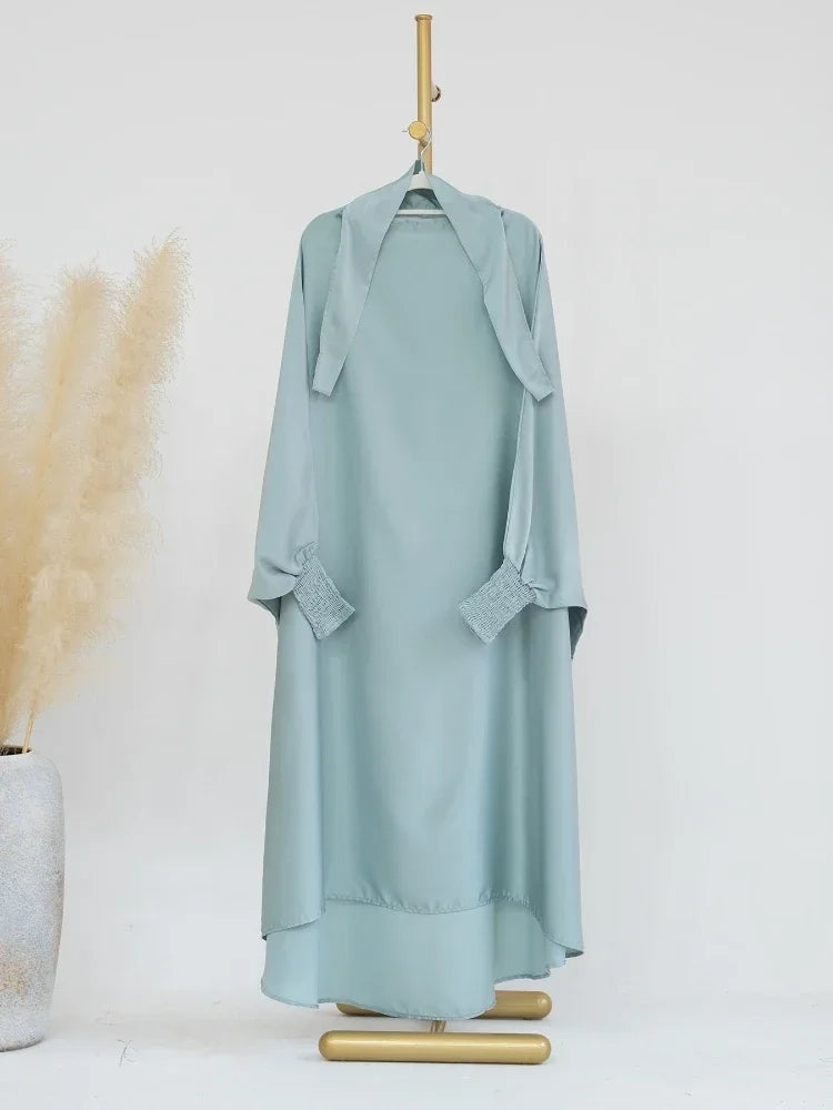 Ramadan Muslim Dress Girls Kids Prayer Garment Hijab Dress Child Hooded Abaya Full Cover Niqab Islam Dubai Eid Robe 2023 jilbab