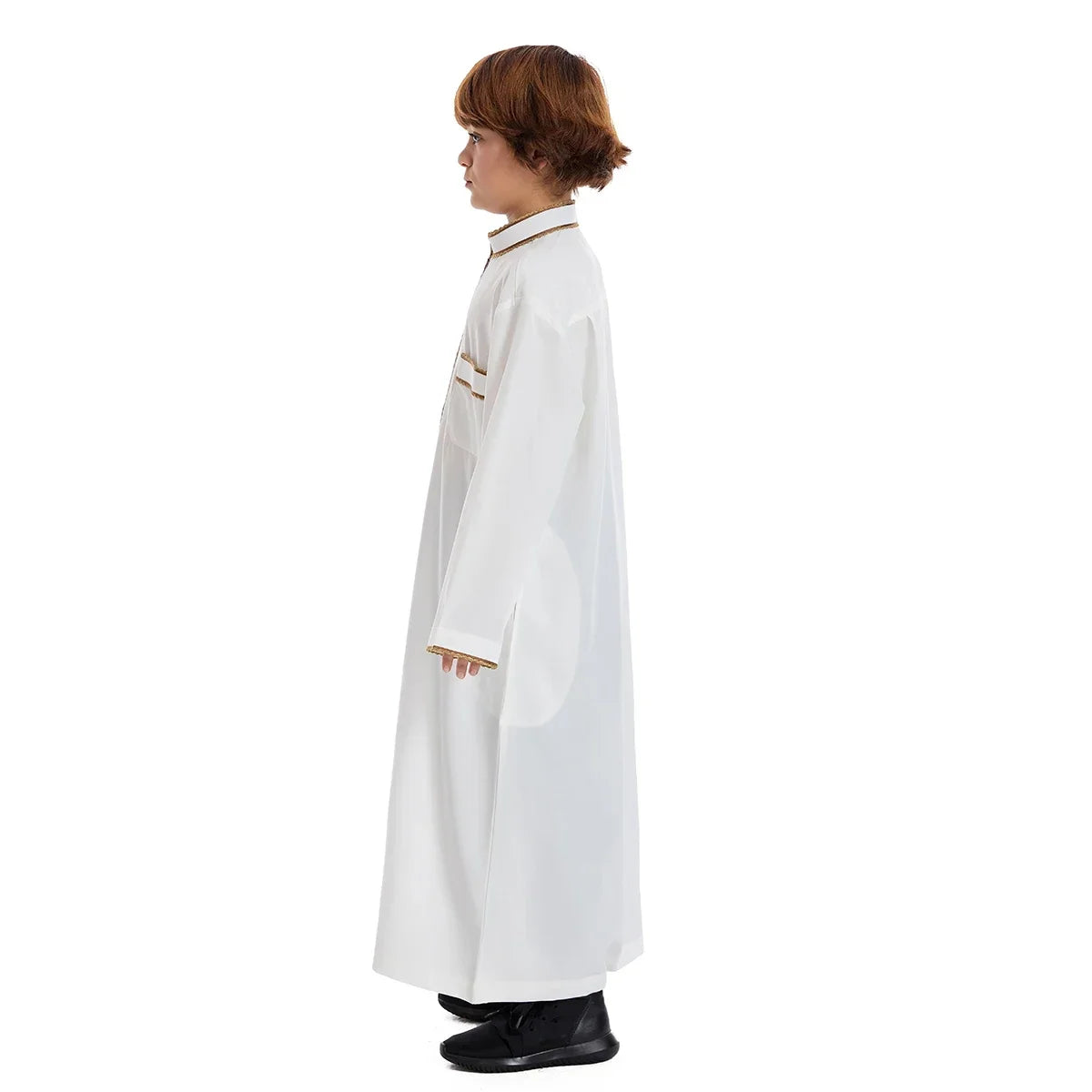 Turkish Muslim Kids Abaya Jubba Thobe Kimono Boy Thobe Thawb Caftan for Children Islam Eid Clothing Long Robe Dress Dubai Saudi