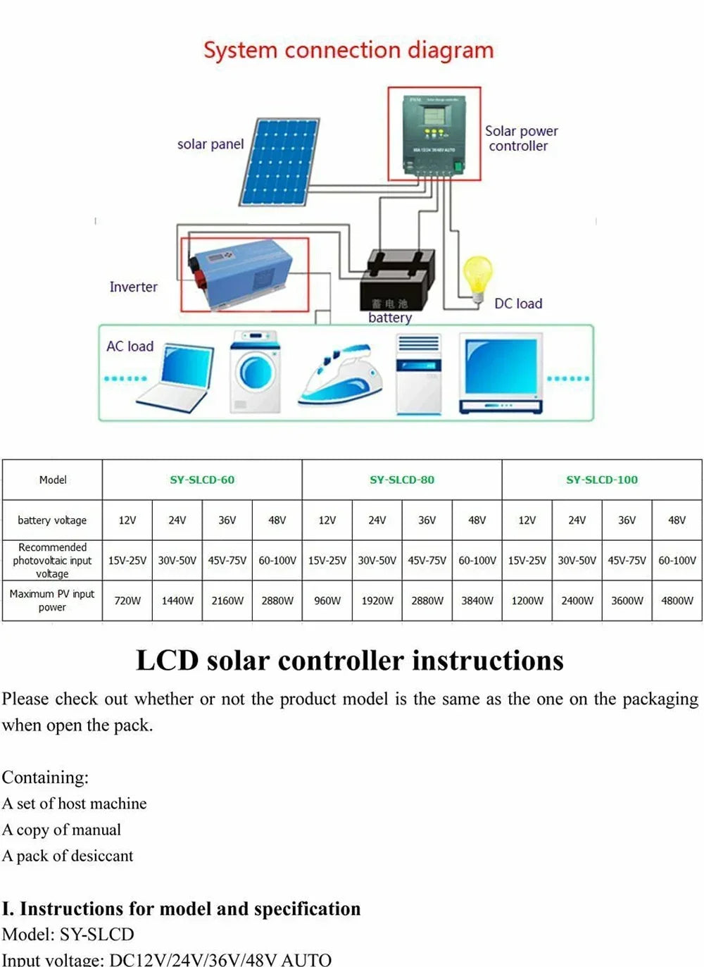 100A Dual USB Solar Charging Controller 12V 24V 36V 48V Solar Panel Lead-acid/lithium Battery Stabilizer EESBAO