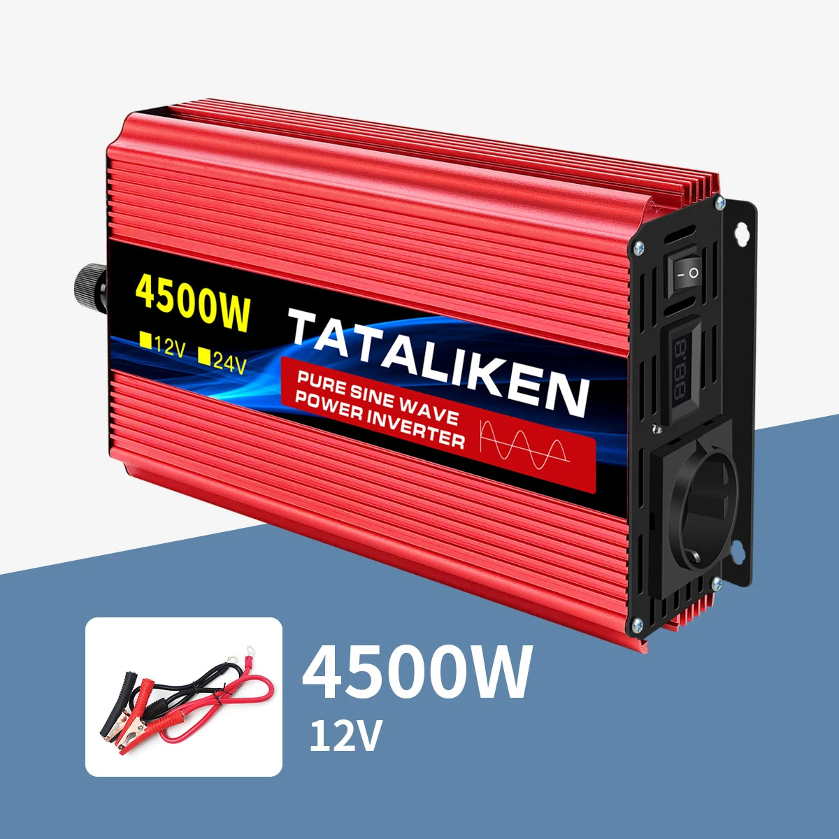 pure sine wave power inverter 12V to 220V 50HZ 2500W 3500W 4500W 5000W 6000W DC to AC voltage converter power supply EU Socket