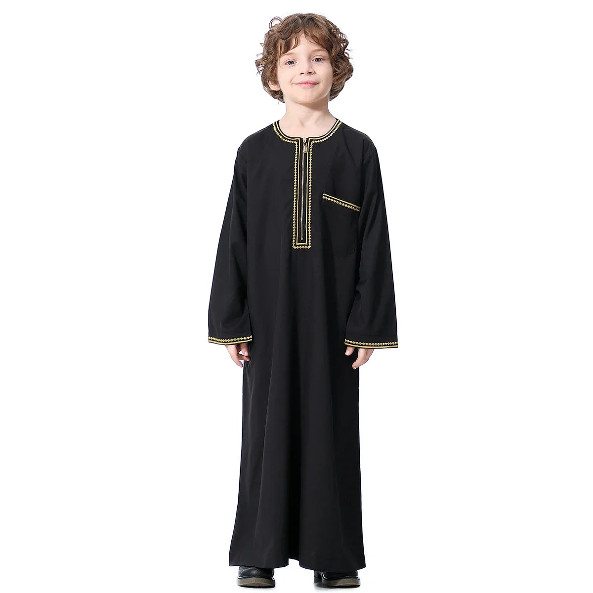Muslim Arab Jubba Boys Robe Kids Abayas Kaftan Islamic Clothing Long Sleeve Thobe Middle East Teenage Clothing Ramadan Dress Eid