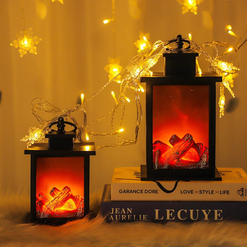 LED Fireplace Lights, Charcoal Style Decorative Table Lamp, Flame Lighting for Winter Christmas Holiday Gift Party Home Decor