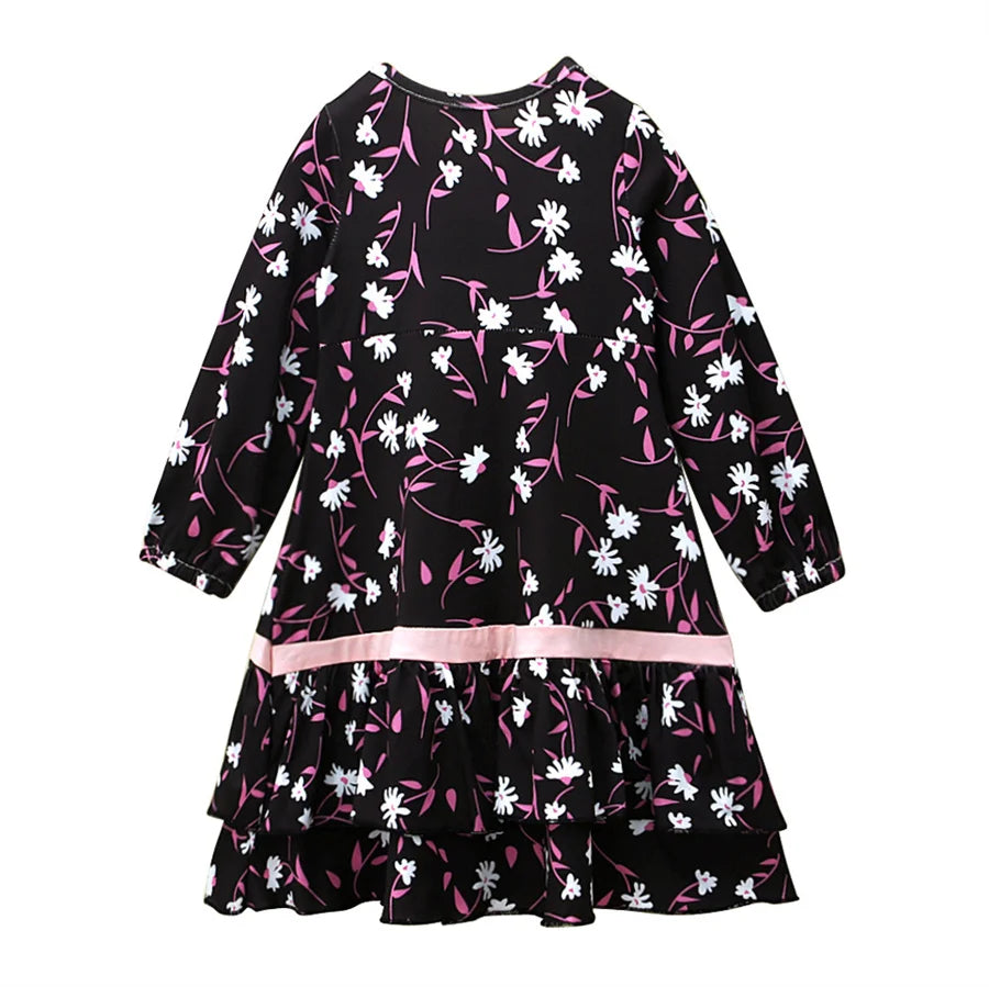 Muslim Girls Abaya Hijab Maxi Prayer Dress Printed Set Kids Islamic Arab Robe Kaftan Headscarf Turkey Dubai Ramadan Clothes