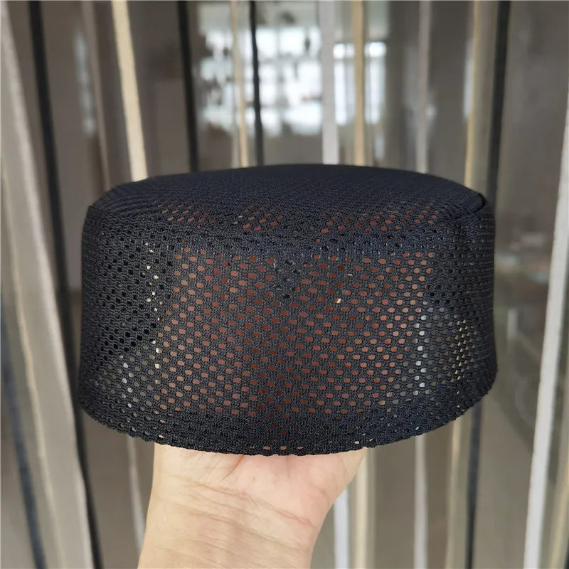 New Muslim Men Prayer HatsSummer mesh breathable worship hat Saudi Arabia Islamic Hat muslim turban Cap Men Headscarf Clothing