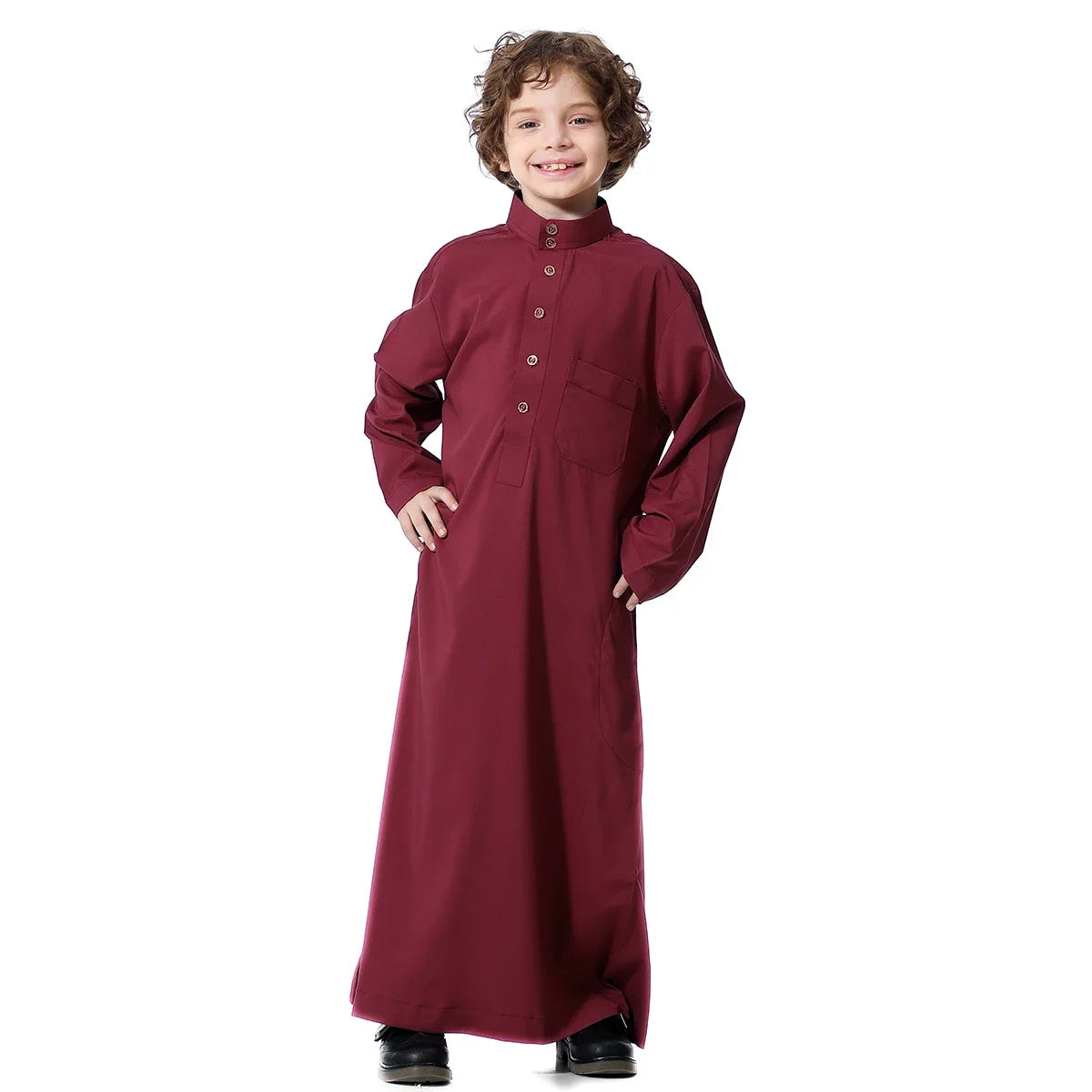 Muslim Arab Jubba Boys Robe Kids Abayas Kaftan Islamic Clothing Long Sleeve Thobe Middle East Teenage Clothing Ramadan Dress Eid