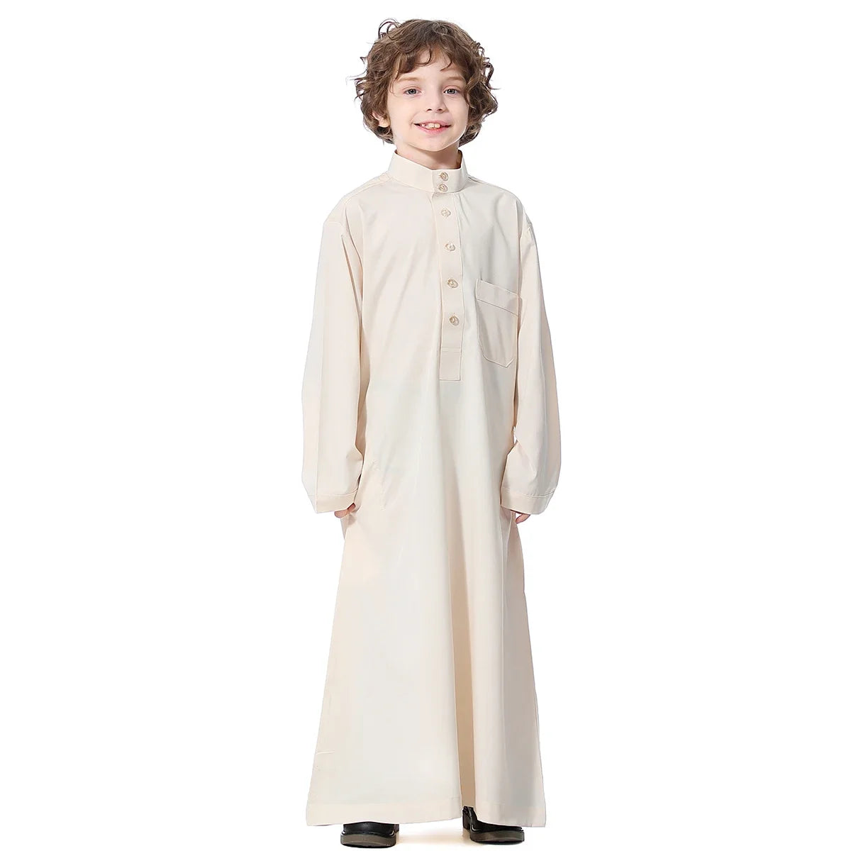 Muslim Arab Jubba Boys Robe Kids Abayas Kaftan Islamic Clothing Long Sleeve Thobe Middle East Teenage Clothing Ramadan Dress Eid