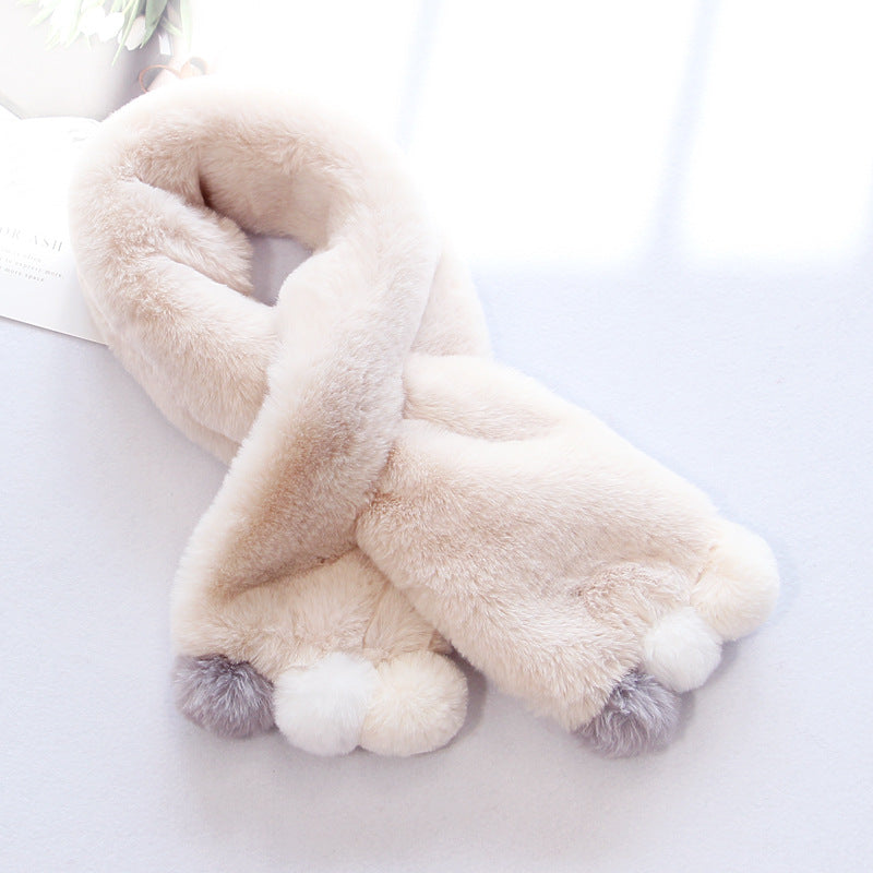 All-match Thick Warmth Solid Color Children's Scarf