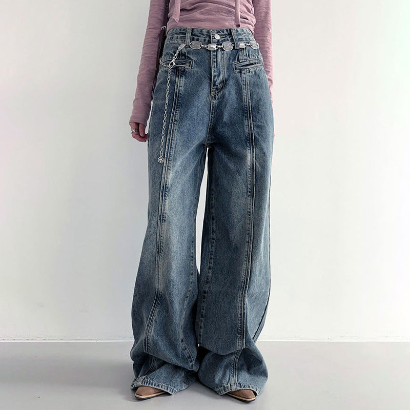 American Style Trend Street Shooting Women's Clothing Worn Jeans