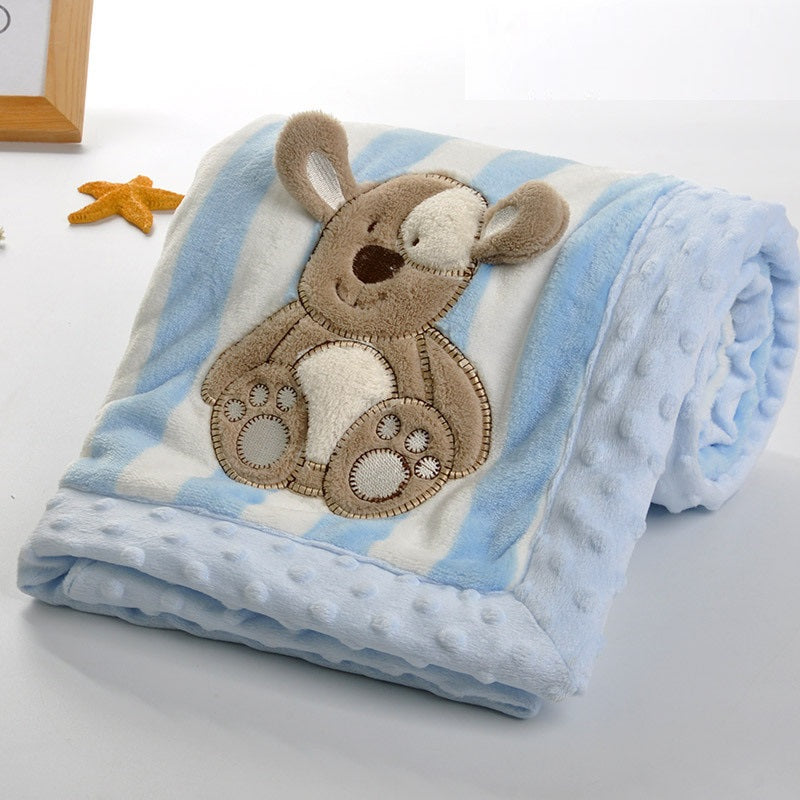 Simple Printed Flannel Children's Double-layer Blanket