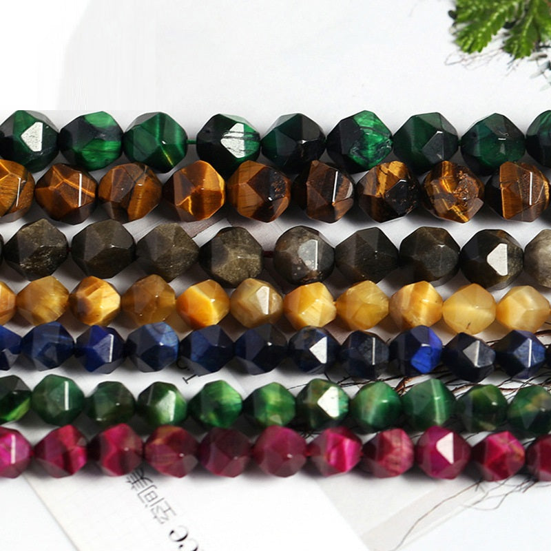 Tiger Eye Diamond Faceted Rhombus Loose Beads