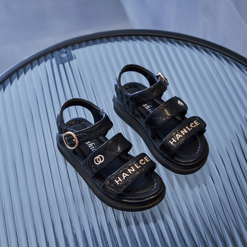 Girls New Soft Sole Lightweight Letter Fashion Sandals