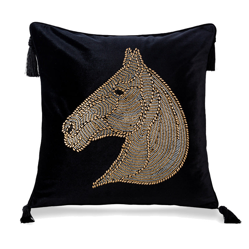 Bedroom Bedside Hot Drill Horse Head Pillow Cover