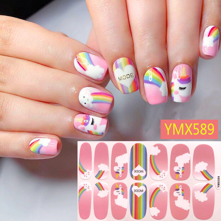 Net Red Nail Stickers Sports Style Trend Pepsi Logo