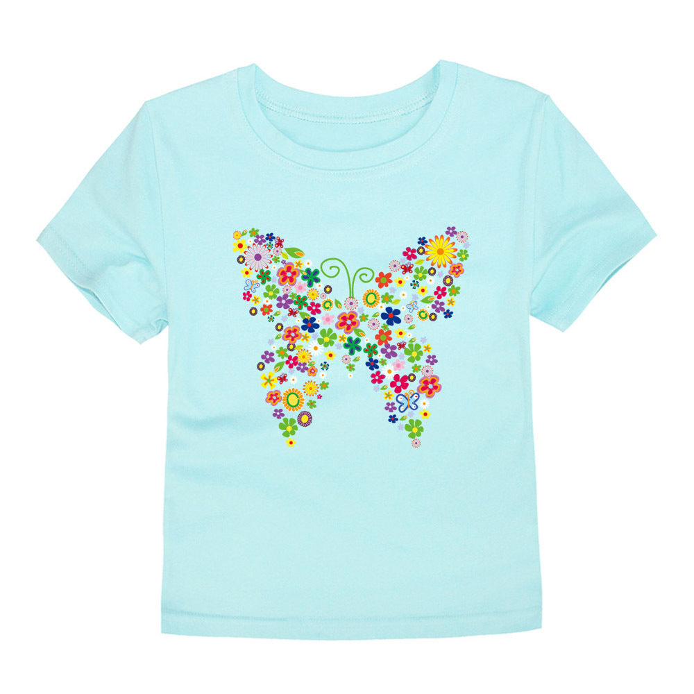 Men's And Women's Baby Half-sleeved Cartoon Printed T-shirt