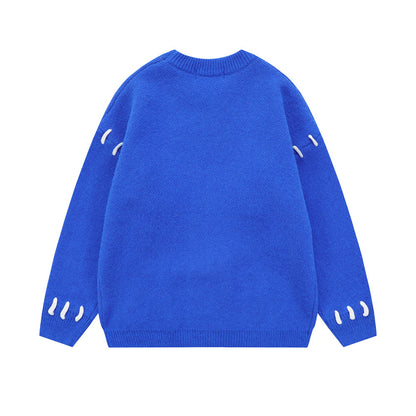 Sewn Design Feel Flower Pullover Sweater Men